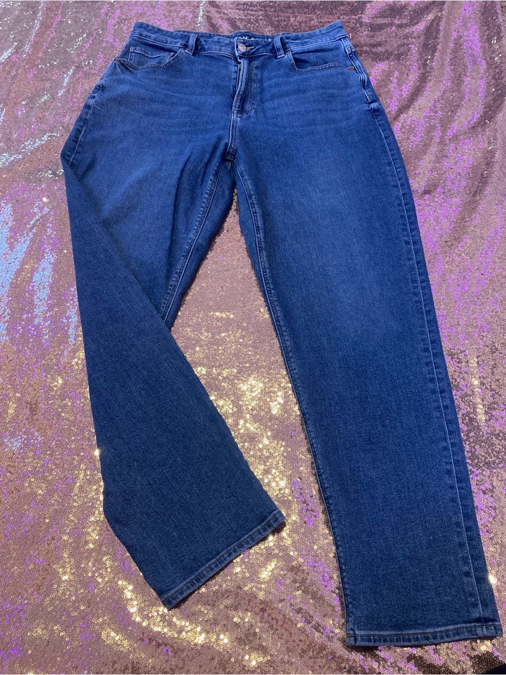 American Eagle Outfitters Straight‑Leg Jeans in Dark Blue Wash